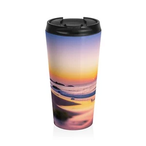 Beach Sunset Shore Stainless Steel Mug - 15 OZ - LeakProof - Great Gift Idea! - Picture 1 of 6