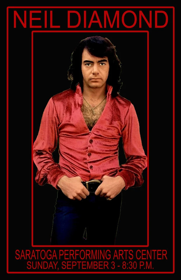 NEIL DIAMOND REPLICA 1972 CONCERT POSTER - Image 1 of 1