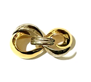Vintage MJENT Brooch Silver & Gold Tone Mid Century Modern Pin Signed 2 1/4" - Picture 1 of 13