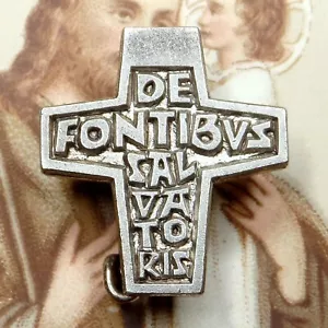 Antike religiöse Brosche. De Fontibus Salvatoris. Schwestern des Heiligsten Erlösers. - Bild 1 von 5