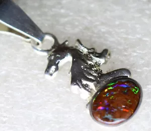 Boulder Opal Ei mit Drachen 925er Silberanhänger Unikat - Bild 1 von 13