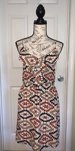 5th Culture Tribal Print Ruffle Dress, Size S - Picture 1 of 3