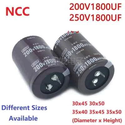 NIPPON CHEMI-CON 2Pcs NCC 1800uF 200V 1800uF 250V 200v1800uf 250V1800UF DIY Snap-in PSU Capacitor