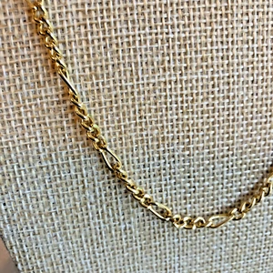 FIGARO Women's Chain Link Necklace 14KGP 20” L. Nice Wt. Excellent Condition - Picture 1 of 5