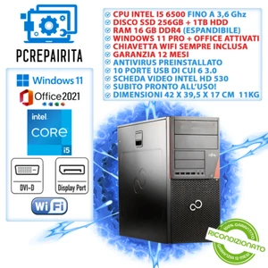 FUJITSU PC COMPUTER DESKTOP FISSO I5 16GB RAM 1256GB SSHD WIN 11 RICONDIZIONATO - Foto 1 di 6