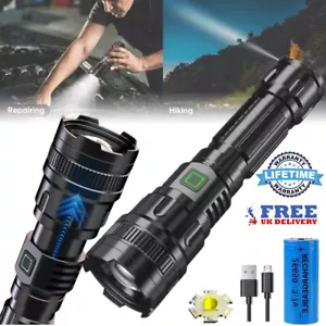 990000000Lumens High Powered Super Bright LED Flashlight Rechargeable Torch Lamp - Picture 1 of 12