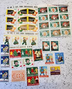 Francobolli Auguri di Natale Croce Rossa Vintage Tubercolosi 1944 - 1957 - Foto 1 di 3
