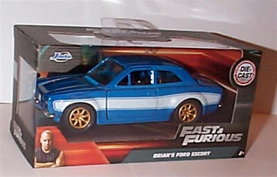 Fast & Furious Brians Ford Escort Blue 1-32 Diecast model New Jada 97188 FF Box - Image 1 of 2