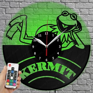 LED Clock Kermit the Frog Vinyl Record Wall Clock Led Light Wall Clock 1183 - Picture 1 of 11