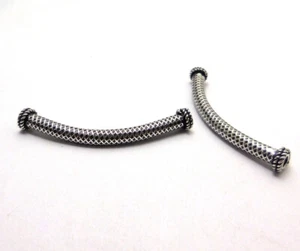 10 Pezzi 44X4MM Bali Tubo Perlina Antico Argento Sterling Placcato 705 ILO-601 - Foto 1 di 3