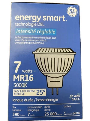 Energy Smart Technologie Dimmable 7 Watts MR16 3000K / 12 Volts CA/CC ( 6Pieces) - Image 1 of 4