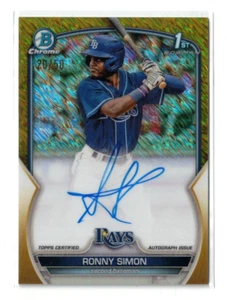 2023 1st Bowman Chrome GOLD Shimmer RC AUTO Ronny Simon! Rookie! Autograph! /50 - Picture 1 of 2