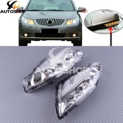 Luz de señal de giro del espejo retrovisor lateral L+R apta para Buick Lacrosse 2009-2015 plateada Foto 1 de 4