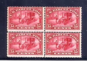 US Stamp - #Q7 - MNH - 15 cent Parcel Post Issue - Block  -  CV  $680