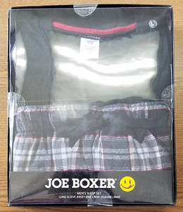 JOE BOXER MEN'S SLEEP SET LONG SLEEVE JERSEY & FLANNEL PANT - LARGE - NEW - Picture 1 of 2