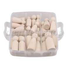 30 Pcs Wooden Peg Dolls Unfinished Wood Doll for Kids Art and Creative DIY Craft