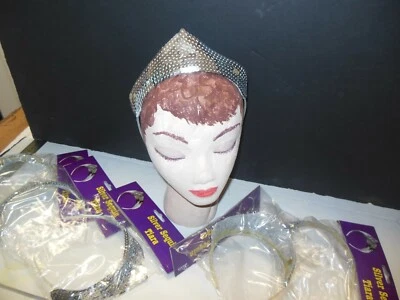 Lote de 6 diadema diadema tres puntas plateadas lentejuelas baile ballet niñas  Foto 1 de 3