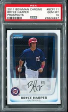BRYCE HARPER 2011 BOWMAN CHROME PROSPECTS #BCP111 RC ROOKIE CARD PSA 10 !!
