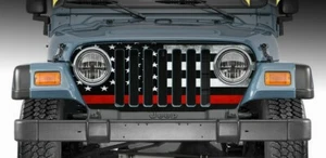 Grill Wrap Thin Red Line Firefighter Flag for the Jeep Wrangler 1997-2006 - Picture 1 of 1