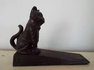 Vintage Black Cat Gusseisen Schmiedeeisen Türstopper Keil - Bild 1 von 8