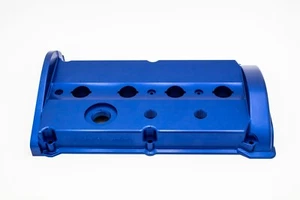 1.8T VW Audi CNC Billet T6061 Aluminum Valve Cover V2 - Blue - Picture 1 of 4