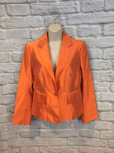 NEU GIANFRANCO FERRE WEISS DAMEN ORANGE SEIDE ANZUG JACKE BLAZER GR EU I 42 4/6 - Bild 1 von 11