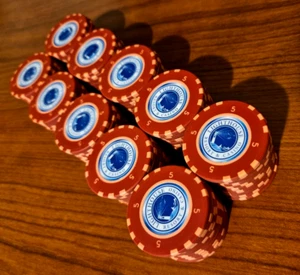 Lot 100 unused LIGHTHOUSE MGM RESORT $5 Casino chip CABO ROJO Puerto Rico poker - Picture 1 of 9
