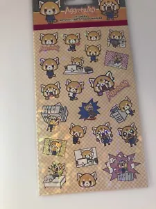 NEW Sanrio Aggretsuko Stickers 2 Unique Hologram Sheets - Picture 1 of 4