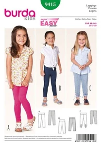 BURDA 9415 CHILD'S LEGGINGS Sewing Pattern Ages 3 - 10 Years Skill: SUPER EASY - Picture 1 of 8