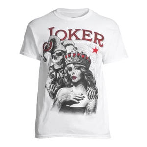 ODMar Joker Skull Sketch Men's Graphic T-shirt - Crown woman w/Rose Love Tattoo - Imagen 1 de 11