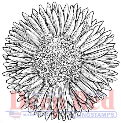 Deep Red Stamps Chrysanthemum Rubber Cling Stamp - Изображение 1 из 4