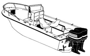 7.6oz BOAT COVER MAY-CRAFT 2550 CCX W/O T-TOP W/ TWIN ENGINE BRACKET 2014 - Bild 1 von 14