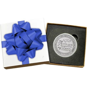 Father's Day Gift for Dad Hero 1oz 999 Silver Round by SilverTowne in Gift Box - Picture 1 of 8