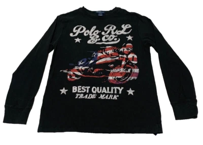 Polo Ralph Lauren motorcycle racing vintage shirt tee large 14-16 - Image 1 of 4