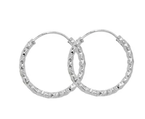 Sterling Silver Hoop Earrings 21mm 925 Hallmarked British Made - Picture 1 of 3