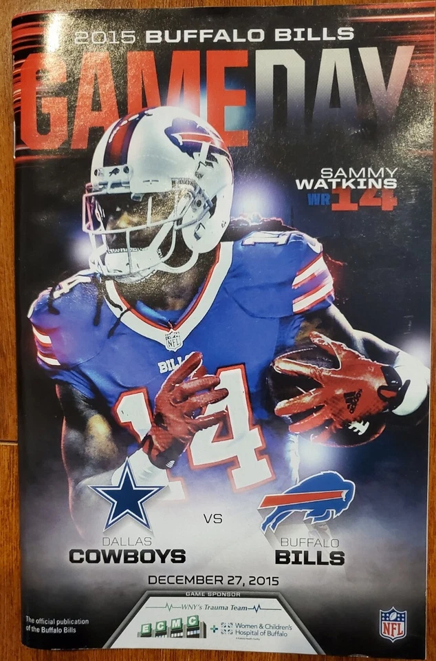 BUFFALO BILLS Gameday Program SAMMY WATKINS 12/27/15 Dallas Cowboys 2015 - Image 1 of 1
