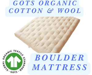 GOTS Organic Cotton & Wool Boulder Dreamton Mattress - Twin 7" - Eco Friendly! - Picture 1 of 6