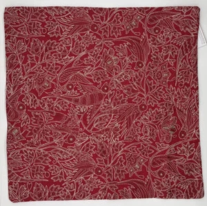 Pottery Barn Marisol Embroidered Pillow Cover Floral Bird ~ 20 x 20 ~ Red Multi - Picture 1 of 2