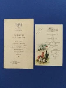 2 MENU' FRANCESI: A) BOURG EN BRESSE 1928, - B) NIORT 1920. - Foto 1 di 1