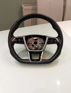 Audi A6 A7 C8 Black Edition S Line Flat Bottom Steering Wheel Removed From 2022 - Picture 1 of 7
