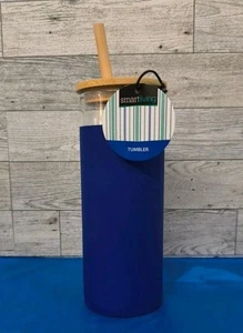 Smart Living Glasbecher mit Bambusdeckel/Strohhalm, Silikonhülle - Bild 1 von 3