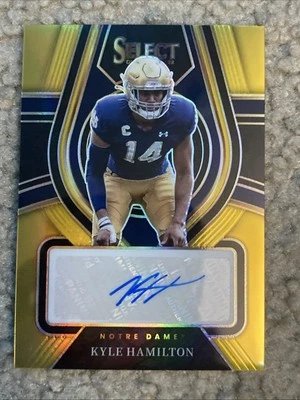 2022 Panini Select Draft Picks Concourse Gold Auto #RS-KHA Kyle Hamilton RC /10 - Image 1 of 3