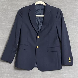 Vineyard Vines Blazer Boys 12 Navy Blue Wool Gold Classic Preppy Holiday Wedding - Picture 1 of 12
