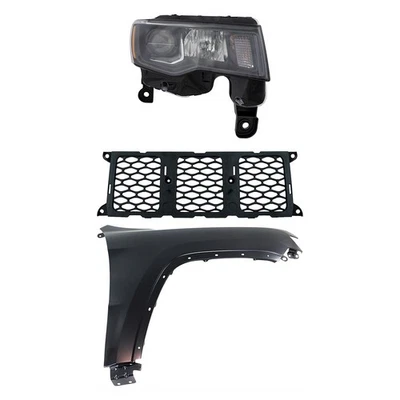 Headlight Kit For 2017-2021 Grand Cherokee RH Assy Black Trim Center Grille SRT Foto 1 de 4