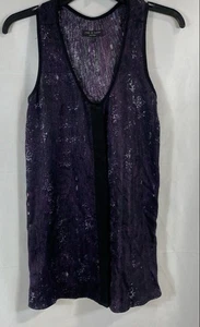 Rag And Bone Women Purple Abstract Tank Top Sz2 - Picture 1 of 6