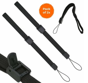 for Wii Remote 3DS 2DS PSP Switch PSV Move - 2x Black Adjustable Arm Wrist Strap - Picture 1 of 19