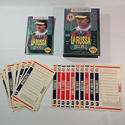 Tony LaRussa Baseball (Sega Genesis, EA Sports, 1993) Complete W/ 26 Stat Cards  - Image 1 of 4