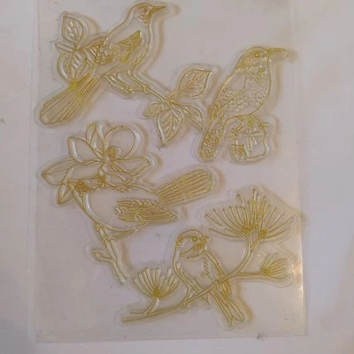 Martha Stewart Set Clear Stamps (4) Birds on Branches (use on acrylic block) - Image 1 of 2