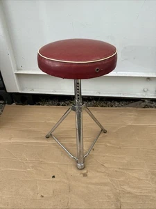 Versandkostenfrei.  Vintage Premier Drum Thron, Sitz, Stall, Hocker.  Rotes Top. Verstellbar - Bild 1 von 21