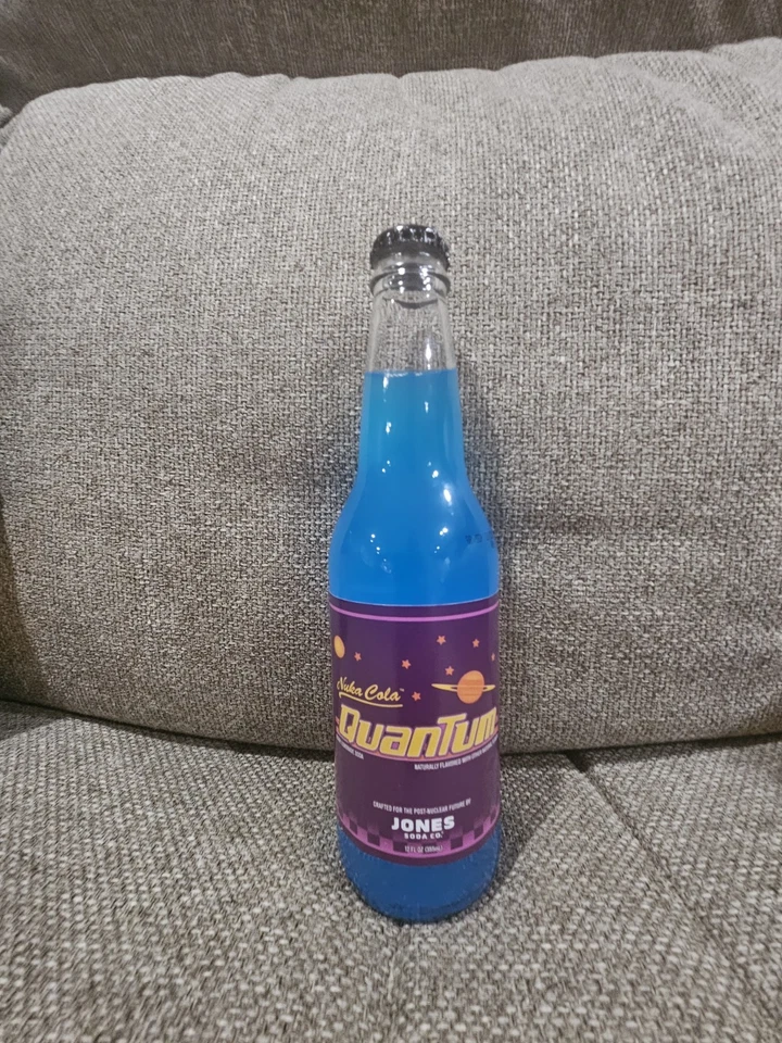 Jones Soda Fallout 4 Nuka-Cola Quantum  Glass Bottle With The Metal Bottle Cap. - Image 1 of 1